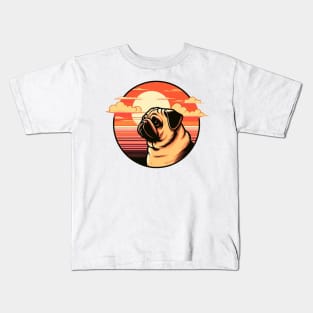 pug dog during sunset Kids T-Shirt